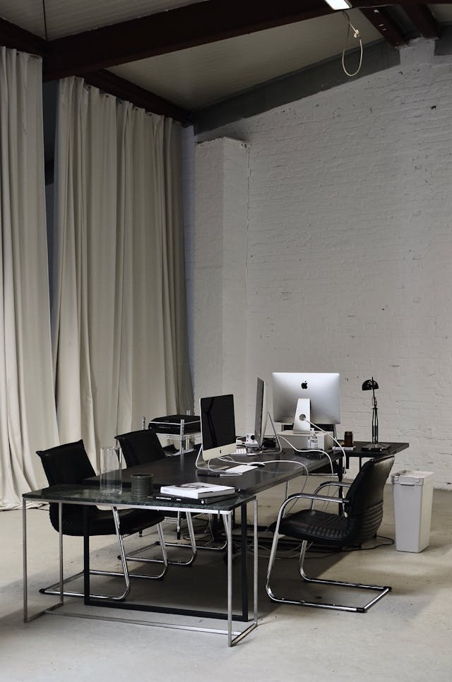 shared workspace cleaned as part of office commercial cleaning London