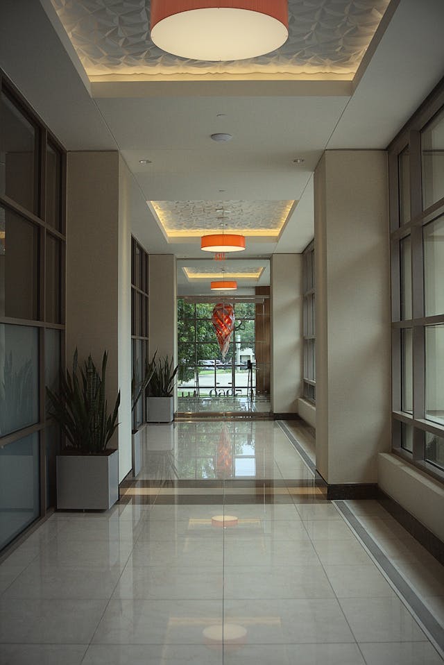Machine scrubbing hard floors maintenance London commercial property