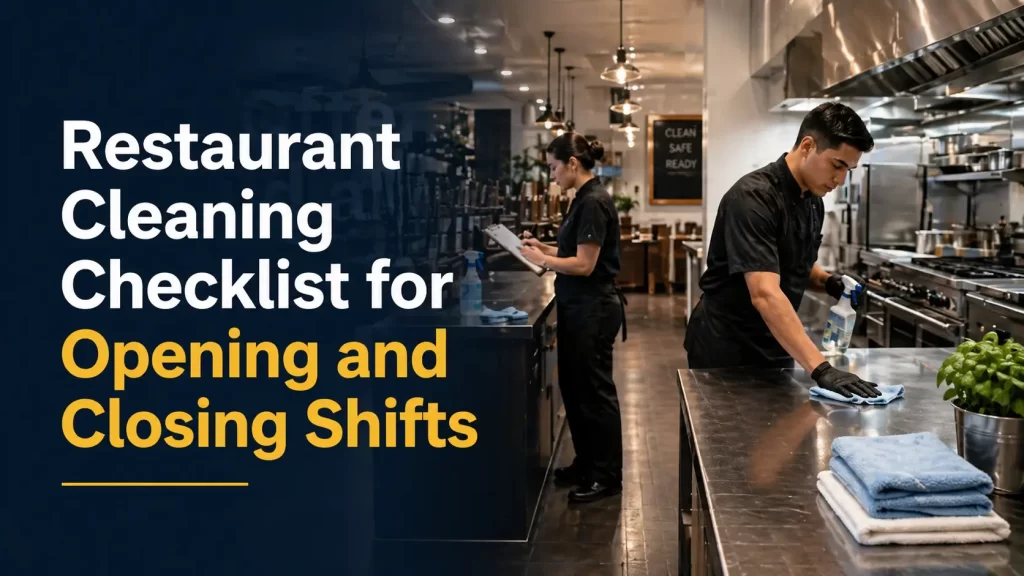 restaurant cleaning checklist for opening and closing shifts