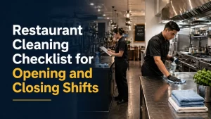 restaurant cleaning checklist for opening and closing shifts