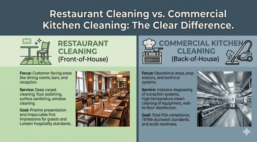 restaurant cleaning vs restaurant kitchen cleaning