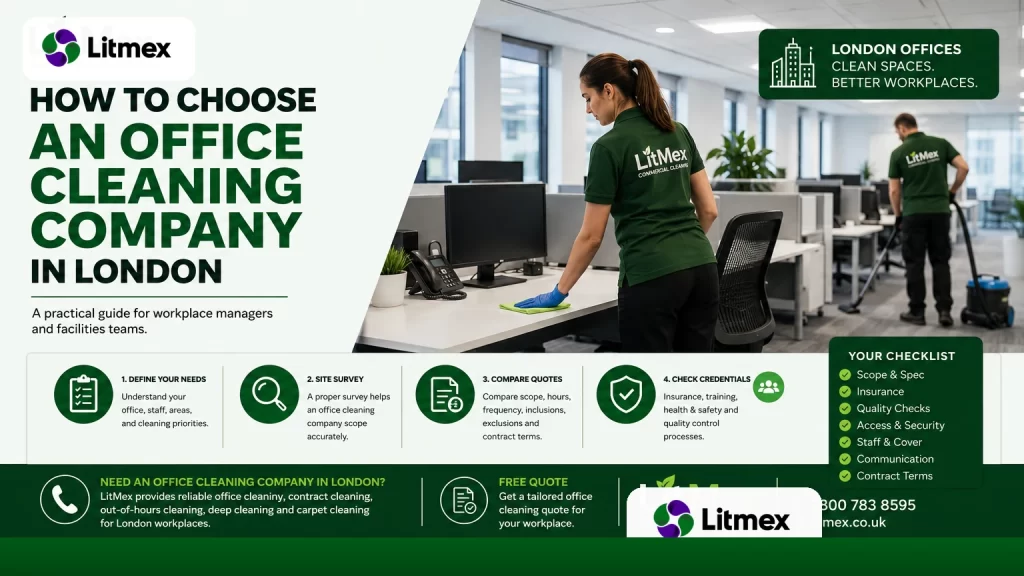 Choose office cleaning company London guide for workplace managers