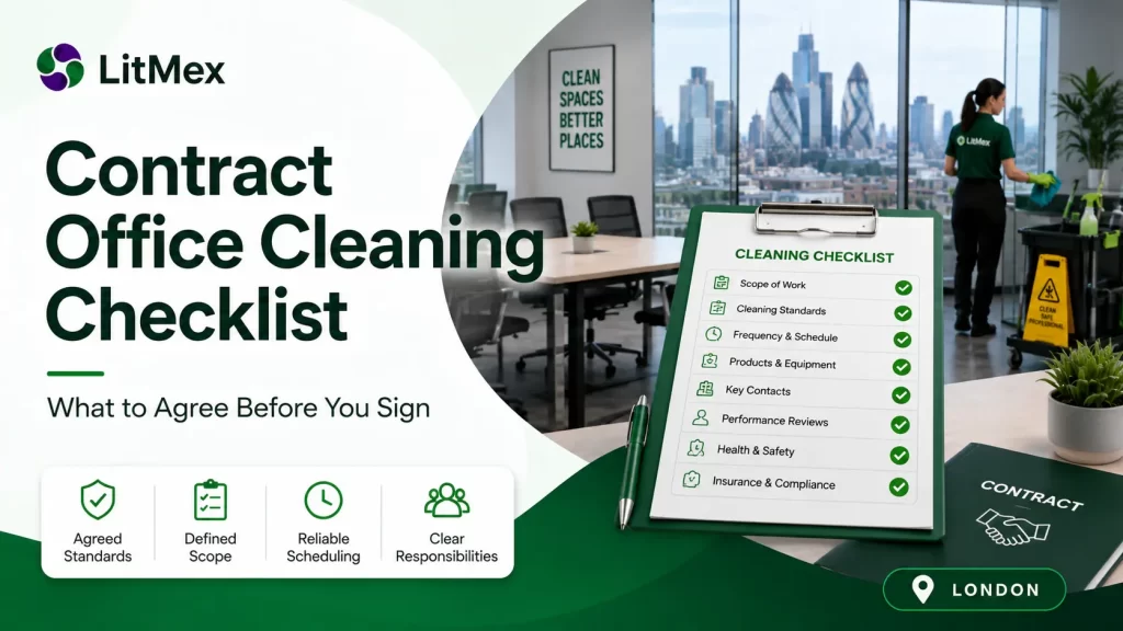 Contract office cleaning checklist for London offices