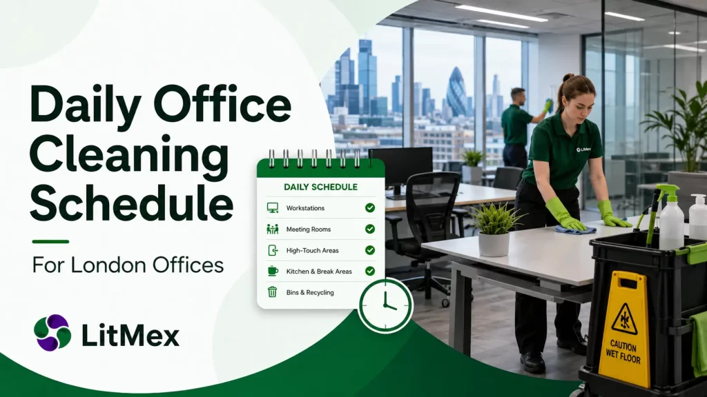 Daily office cleaning schedule for London offices