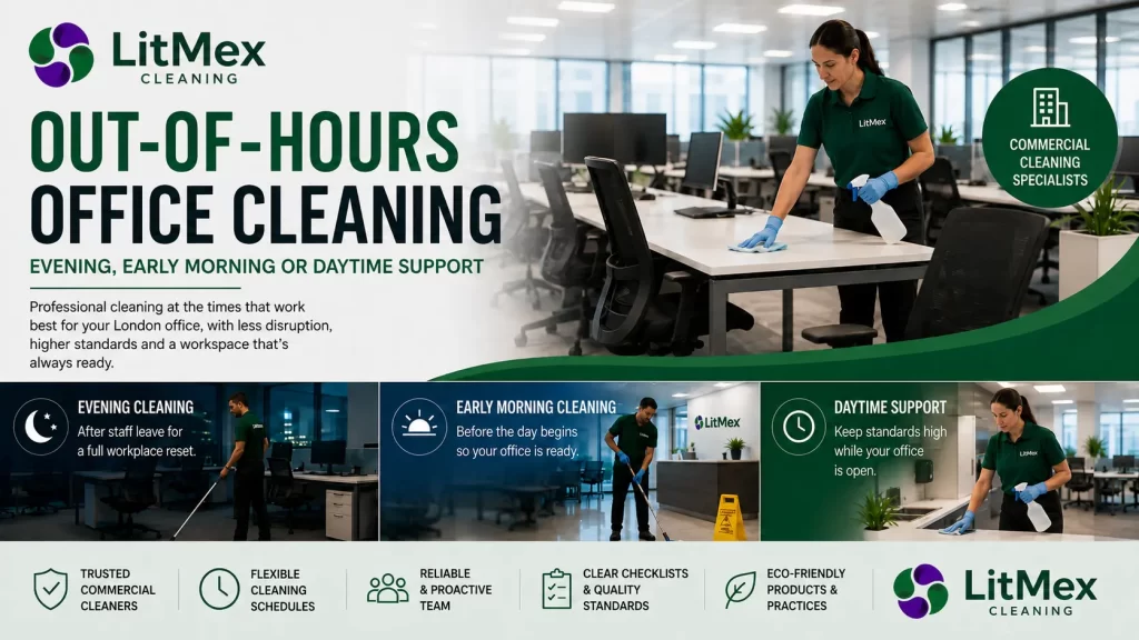 Out-of-hours office cleaning options for London offices