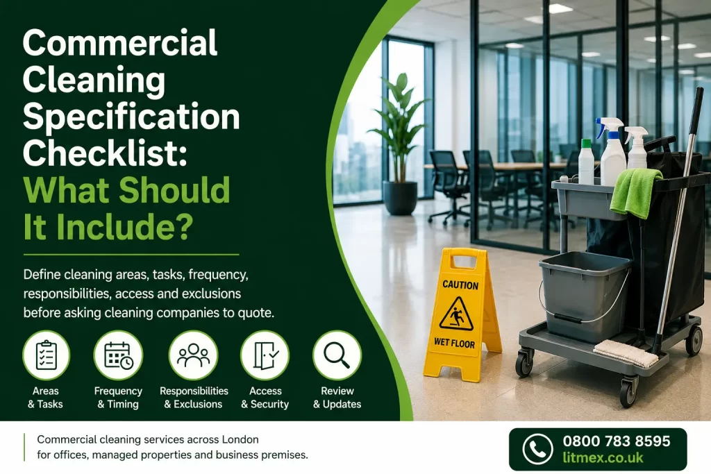 Commercial cleaning specification checklist for facilities managers