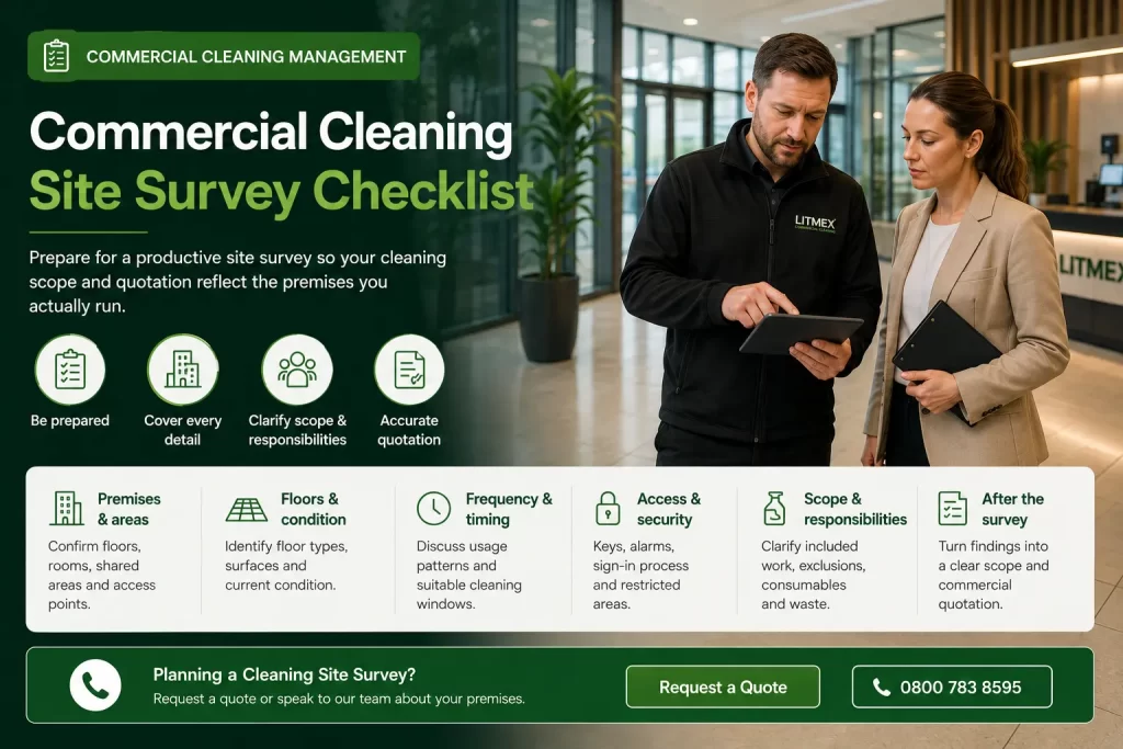 Commercial cleaning site survey checklist for facilities managers Image title